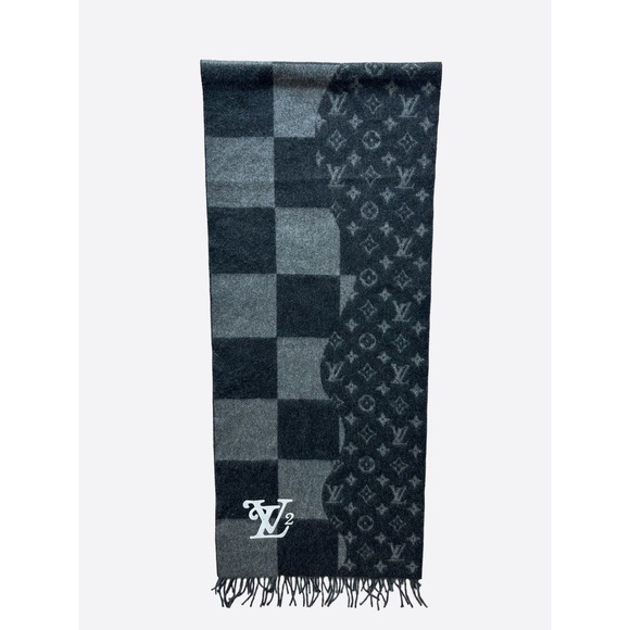Louis Vuitton Nigo Grey Giant Damier Monogram Scarf - Picture 1 of 7
